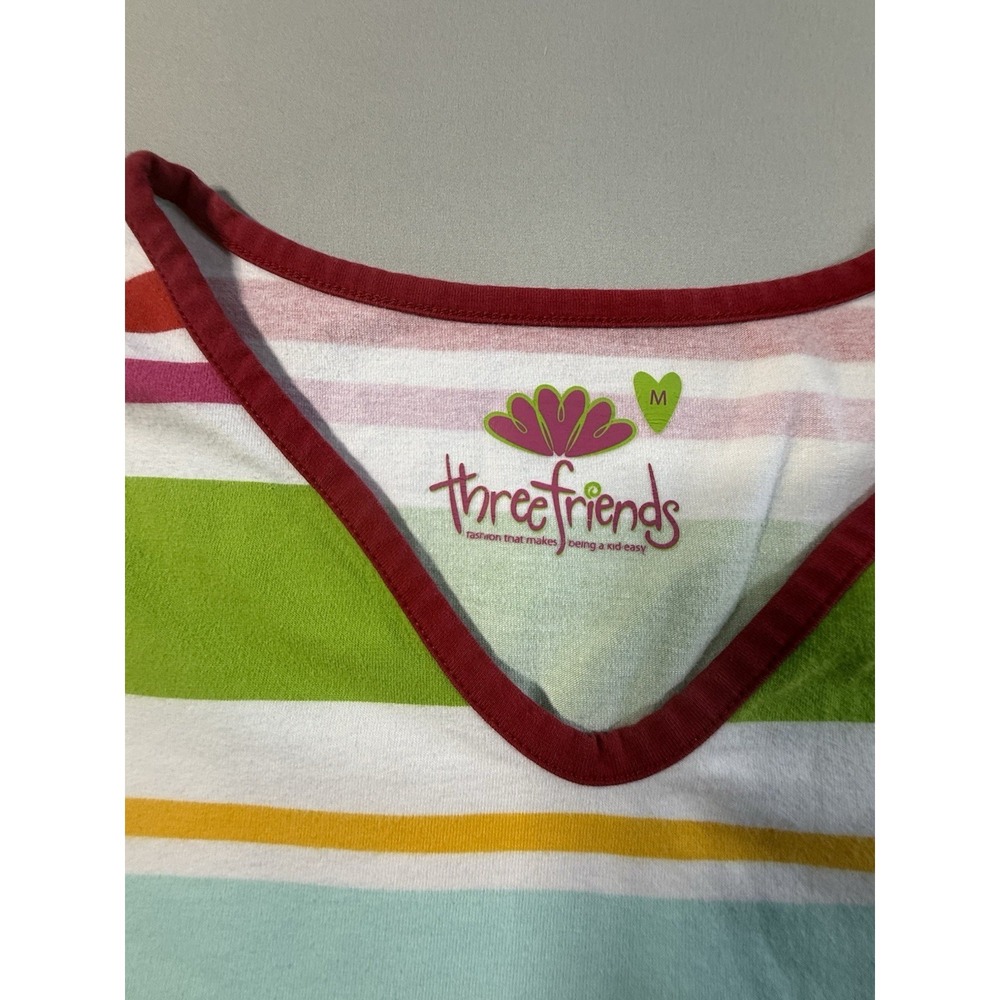 Three Friends Colorful Striped Ladies Dress Cotton/Spandex Size M - Picture 6 of 11